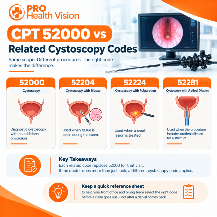 CPT 52000 vs Related Cystoscopy Codes